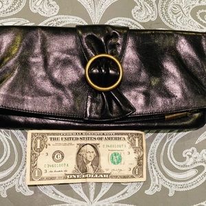 HOBO large black leather clutch bag wallet